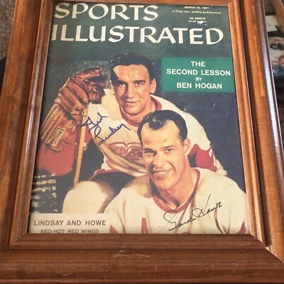 Gordie Howe Ted Lindsay Signed  Sports Illustrated Cover - Image 1 of 3
