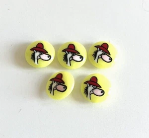 Vintage Hanna-Barbera Buttons Quick Draw McGraw Japan plastic Buttons set of 5 - Picture 1 of 5