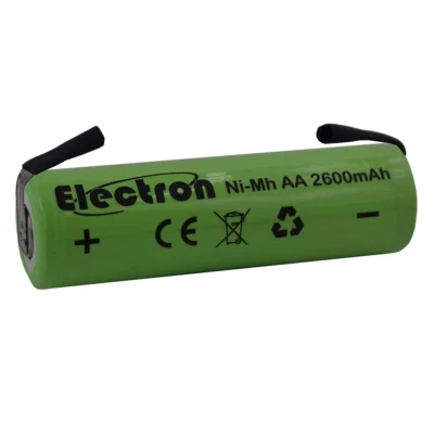ELECTRON BATTERIA RICARICABILE STILO NI-MH AA 1,2V 2600 mAh LINGUETTE A SALDARE 14x50mm