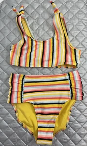 Wonder Nation Childs Two Piece Swim Suit, Bikini Bottom and Top Sz M 7/8 - Picture 1 of 2