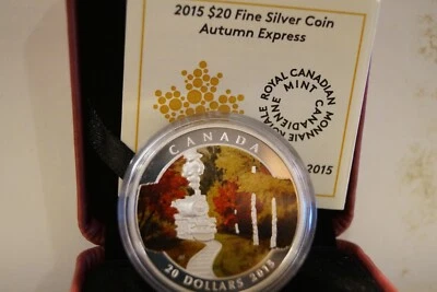 2015 Canada $20 1 Oz Silver Colorized Autumn Express - Image 1 of 2
