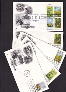 1981 Wildlife Conservation Sc 1921 to 1924 1924a set of 5 FDCs ArtCraft cachets - Picture 1 of 1