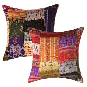 Cushion Cover Pillow Case Vintage Patchwork Traditional Throw Decor Art Yoga - Picture 1 of 6
