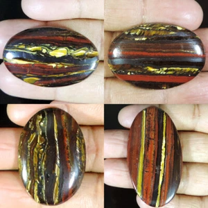 100% NATURAL IRON TIGER EYE MAGNIFICENT OVAL CABOCHON LOOSE GEMSTONES DHK6020 - Bild 1 von 21