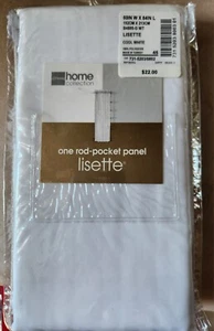 Lisette One-Rod Pocket Panel Cool White 60 x 84 Polyester Washable - Picture 1 of 4