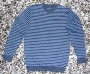 Angelo Litrico Herren Langarmsweatshirt, Schwarz-Blau gestreift, Gr.: S - Bild 1 von 2