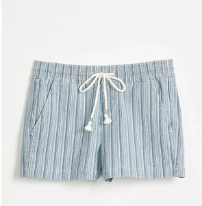 Loft Cotton Linen Denim Pull On Shorts in Blue Stripe S,M,L,XL Was $59.50 - Picture 1 of 3