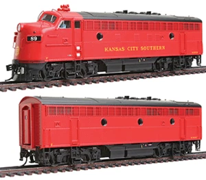 KANSAS CITY SOUTHERN F7 - A/B units - DCC / QUANTUM SOUND - HO Scale NEW SEALED - Picture 1 of 11