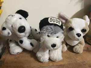 Webkinz  Lot of 3 Dogs Dalmatian, Husky & Chihuahua - Dude hat - No Code - Picture 1 of 11