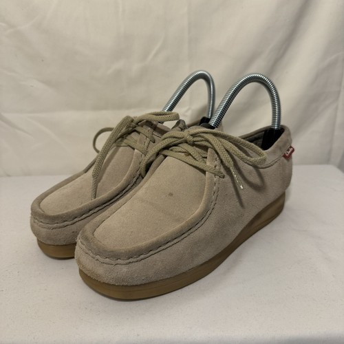 Scarpe Oxford Clarks donna originali Wallabee sabbia beige mocassino stringate taglia 5 M