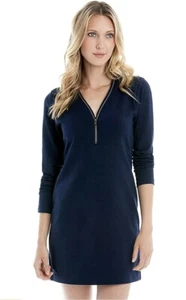 Lole Damen Neu mit Etikett Langarm Reißverschluss V-Ausschnitt Babe Kleid Amalfi blau Medium - Bild 1 von 3