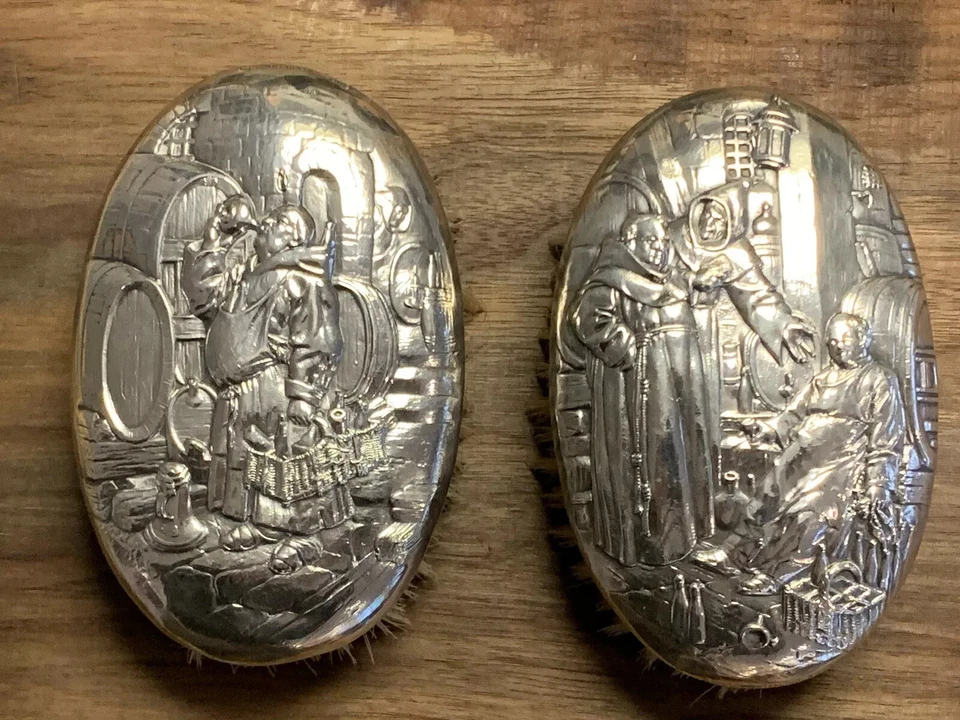 R Wallace & Sons Sterling Drunken Monk Fraile Par de Cepillos de Bellas Artes 1880 Foto 1 de 4