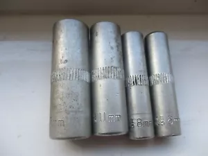 4 Metric Chrome Vanadium Deep Sockets - 1/4" drive - 6 8 11 & 13mm - Picture 1 of 8