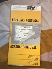Vintage Large Pullout Map To Spain And Portugal