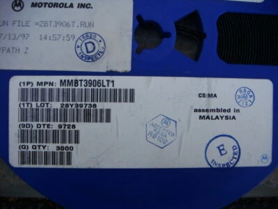 ONE FULL 7" Reel 3000 pcs MMBT3906LT1 40V/200mA PNP Transistors - New and Unused - Image 1 of 4