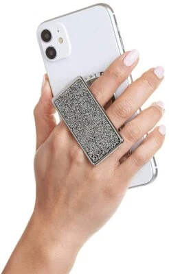 HANDL NEW YORK HANDLstick Silver Crystals Finger Grip and Stand for Smartphone! - Image 1 of 4