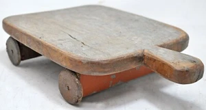 Wooden Service Tray on Wheels Hand Crafted Rustic Salvage Old Wood - Imagen 1 de 8