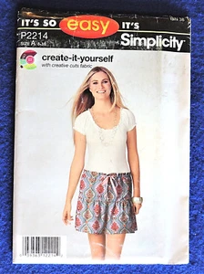 Simplicity Sew Easy Pattern #P2214 Skirt (2 Lengths) Misses 8-18 Waist 24"-32" - Picture 1 of 1