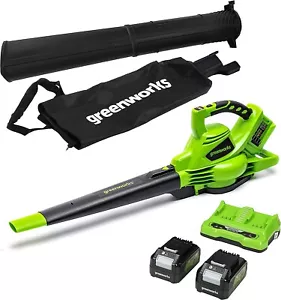 48V (2x24V) Akku Laubbläser Laubsauger Greenworks mit 2x4Ah Batterie & Ladegerät - Bild 1 von 8