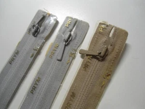 3 Opti Prym Reißverschluss 30 cm grau hellbraun beige Kunststoff Hosen Röcke OVP - Bild 1 von 2