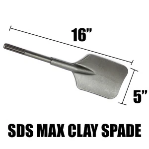 Broca cuadrada de pala de arcilla 5"" x 16"" SDS-Max para taladro Jack Hammer Milwaukee - Imagen 1 de 5