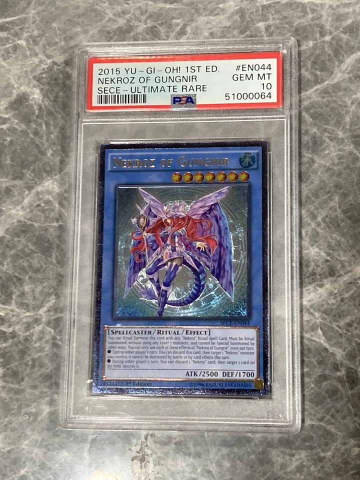 2015 Yu-Gi-Oh Nekroz of Gungnir SECE-EN044 Ultimate Rare PSA 10 - Image 1 of 1