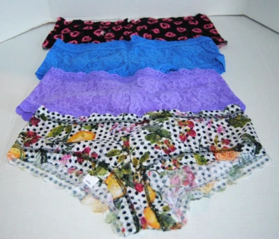 NWOT HANKY PANKY LACE BOYSHORTS PANTIES SET OF 4 ASSORTED COLORS WOMEN'S SIZE L - Image 1 of 4