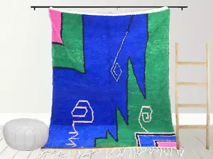 Colorful Area Moroccan Handmade Rug Berber Artistic Wool Multi Color Carpet - Picture 1 of 6