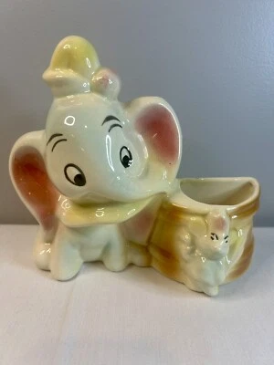1940s Dumbo and Timothy Wall Planter- DISNEY Ceramic Antique Vintage - Image 1 of 4