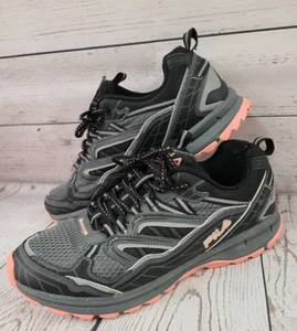 Fila Trail Running Shoes for Women Sz:10 SNUG Fit Black Silver Peach Accent - Picture 1 of 12