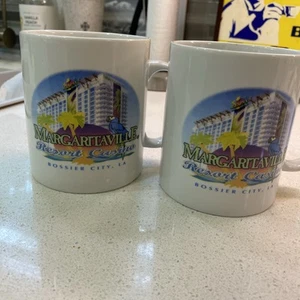 Rare SET OF 2 Margaritaville Resort Casino Coffee Mugs Bossier City, LA - Picture 1 of 6