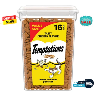 Temptations Classic Tasty Chicken Flavor Crunchy And Soft Treats For Cats, 16 Oz