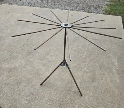 VINTAGE WOOD & METAL FOLDING 12 ARM CLOTHES DRYING RACK FARMHOUSE - Image 1 of 4