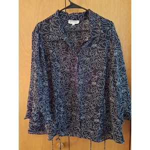 Women's Studio I Black and white Button-down Blouse Size 18W - Picture 1 of 5