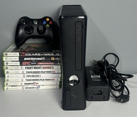 Microsoft XBox 360 S Slim 250GB Black Video Game Console System Bundle W/9 Games