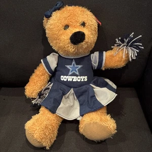 Vintage Good Stuff 14 Zoll Dallas Cowboys Cheerleader Bär Plüsch mit Bommeln & Schleife - Bild 1 von 5