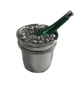 Art Form Fine Collectibles grüne Weinflasche im silbernen Eiskübel - Bild 1 von 13