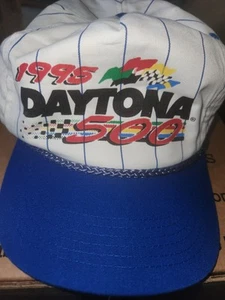 Vintage 1995 DAYTONA 500 Nascar Racing Blue Rim SnapBack Trucker Cap - Preowned - Picture 1 of 4
