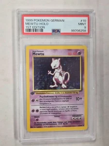 Mewtu / Mewtwo #10 PSA 9 German 1st Edition Base 1999 Pokemon Holo Set 2813 - Picture 1 of 1