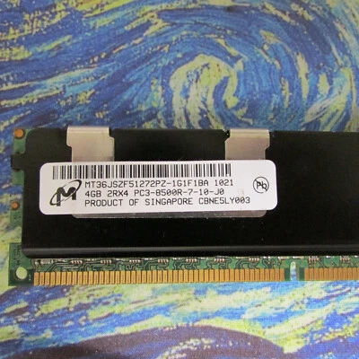 4GB Micron MT36JSZF51272PZ-1G1F1BA PC3-8500R DDR3 ECC Server Memory - Image 1 of 2
