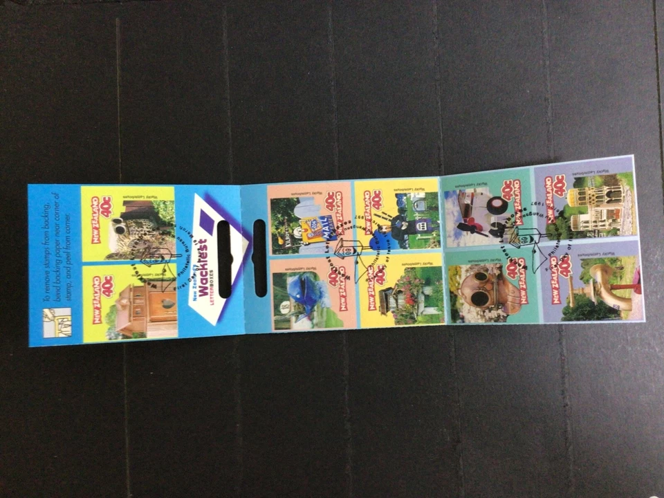 NEW ZEALAND USED SET- 1997 CURIOUS LETTER BOXES BOOKLET PANE SG 2064a - Image 1 of 1