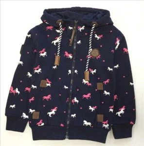 Kinder Sweatjacke Pferde dunkelblau Squared and Cubed Kapuzenjacke MT237 - Bild 1 von 3