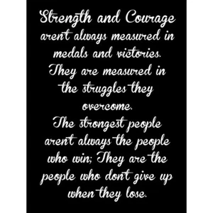 Strength And Courage Quote White On Black Unframed Wall Art Poster - Picture 1 of 4
