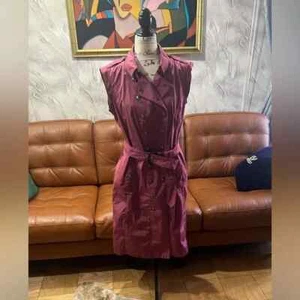 Burberry Kensington Heritage Trench Dress Coat Berry Sz 48/14 - Picture 1 of 8