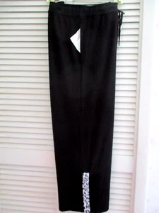 ALI MILES WIDE LEGCROPPED PULL-ON PANTS BLACK RAYON BLEND KNIT XL NEW$59.00 - Picture 1 of 11