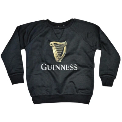 Sudadera para hombre negra manga larga cuello redondo?Material premium?¿Arpa irlandesa Guinness? Foto 1 de 2