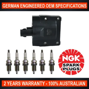 6x NGK Spark Plugs w/ Swan Ignition Coil for Toyota Hilux VZN130 Surf 3.0L - Picture 1 of 6