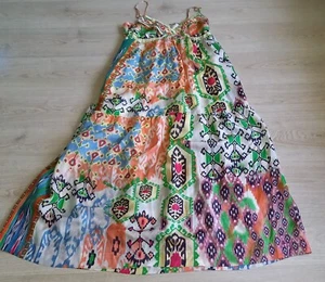 JOHNNY WAS maxi silk embroidered dress size S - Bild 1 von 4