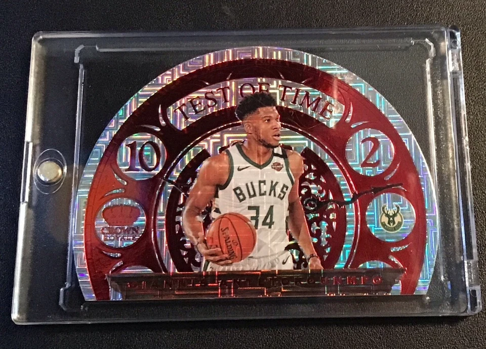 🔥2020-21 Giannis Antetokounmpo ASIA RED Crown Royale Test of Time #1 Bucks SP - Image 1 of 2
