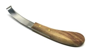 Hoof Knife 15x2.75 mm Wide Stainless Steel Blade,Wooden Handle 8.5 " Right Hand - Picture 1 of 2